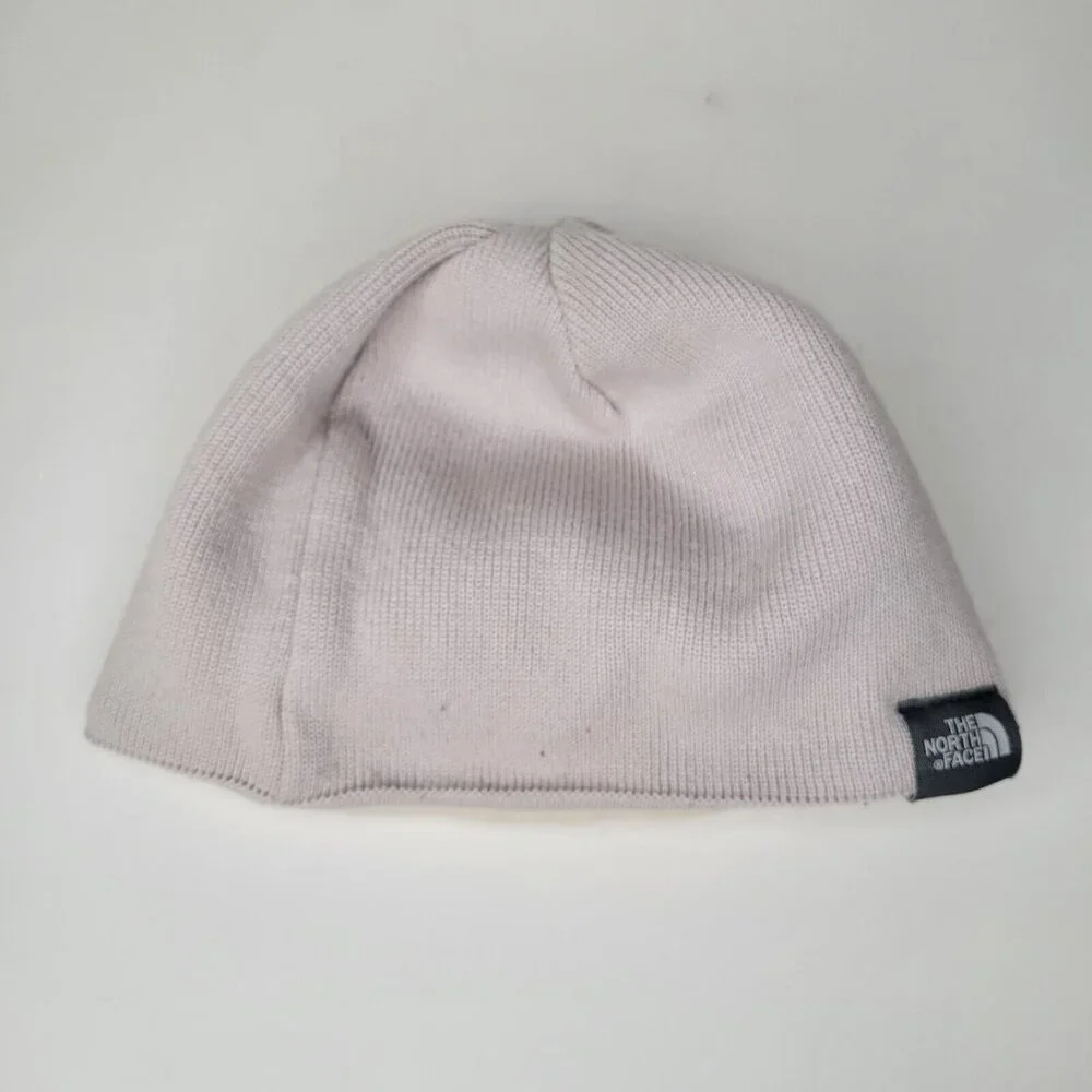 The North Face Women's Fleece Lined Beanie Hat Tan Flowers - Picture 2 of 5